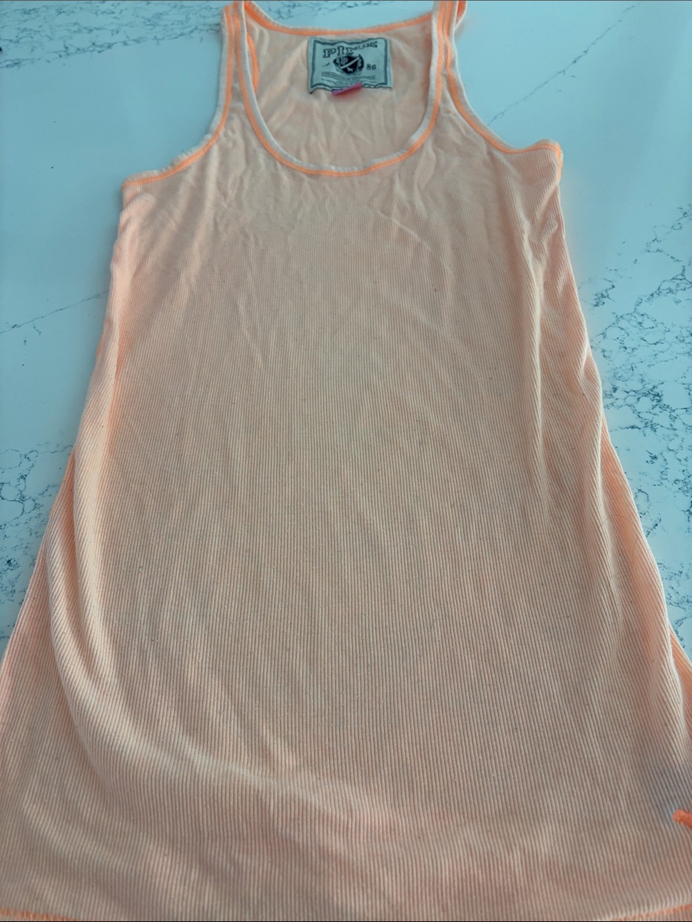 PINK Victoria's Secret Light Orange Ribbed Tank